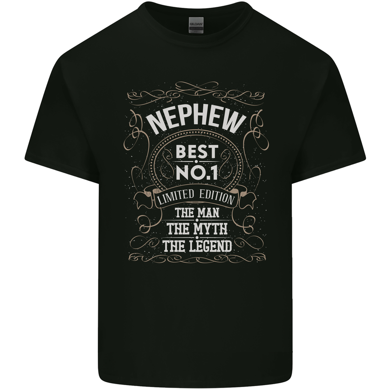 Father's Day No 1 Nephew Man Myth Legend Kids T-Shirt Childrens Black
