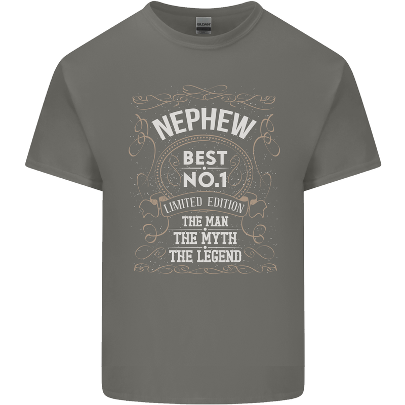 Father's Day No 1 Nephew Man Myth Legend Kids T-Shirt Childrens Charcoal
