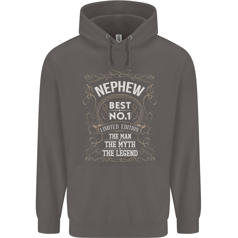 Father's Day No 1 Nephew Man Myth Legend Mens 80% Cotton Hoodie Charcoal