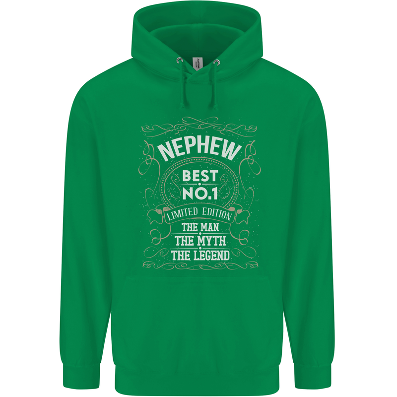 Father's Day No 1 Nephew Man Myth Legend Mens 80% Cotton Hoodie Irish Green