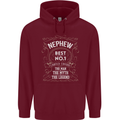 Father's Day No 1 Nephew Man Myth Legend Mens 80% Cotton Hoodie Maroon