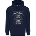 Father's Day No 1 Nephew Man Myth Legend Mens 80% Cotton Hoodie Navy Blue