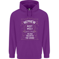 Father's Day No 1 Nephew Man Myth Legend Mens 80% Cotton Hoodie Purple