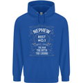 Father's Day No 1 Nephew Man Myth Legend Mens 80% Cotton Hoodie Royal Blue