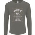 Father's Day No 1 Nephew Man Myth Legend Mens Long Sleeve T-Shirt Charcoal