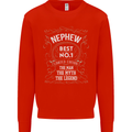 Father's Day No 1 Nephew Man Myth Legend Mens Sweatshirt Jumper Bright Red