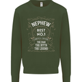 Father's Day No 1 Nephew Man Myth Legend Mens Sweatshirt Jumper Forest Green