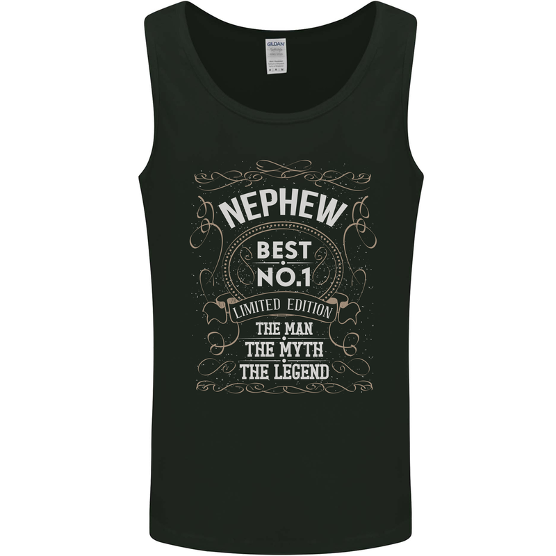 Father's Day No 1 Nephew Man Myth Legend Mens Vest Tank Top Black