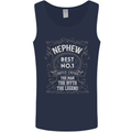 Father's Day No 1 Nephew Man Myth Legend Mens Vest Tank Top Navy Blue