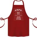 Father's Day No 1 Papa Man Myth Legend Cotton Apron 100% Organic Maroon