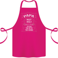 Father's Day No 1 Papa Man Myth Legend Cotton Apron 100% Organic Pink