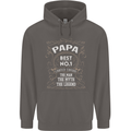 Father's Day No 1 Papa Man Myth Legend Mens 80% Cotton Hoodie Charcoal