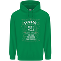 Father's Day No 1 Papa Man Myth Legend Mens 80% Cotton Hoodie Irish Green