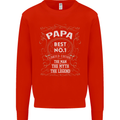 Father's Day No 1 Papa Man Myth Legend Mens Sweatshirt Jumper Bright Red