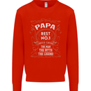 Father's Day No 1 Papa Man Myth Legend Mens Sweatshirt Jumper Bright Red