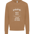 Father's Day No 1 Papa Man Myth Legend Mens Sweatshirt Jumper Caramel Latte