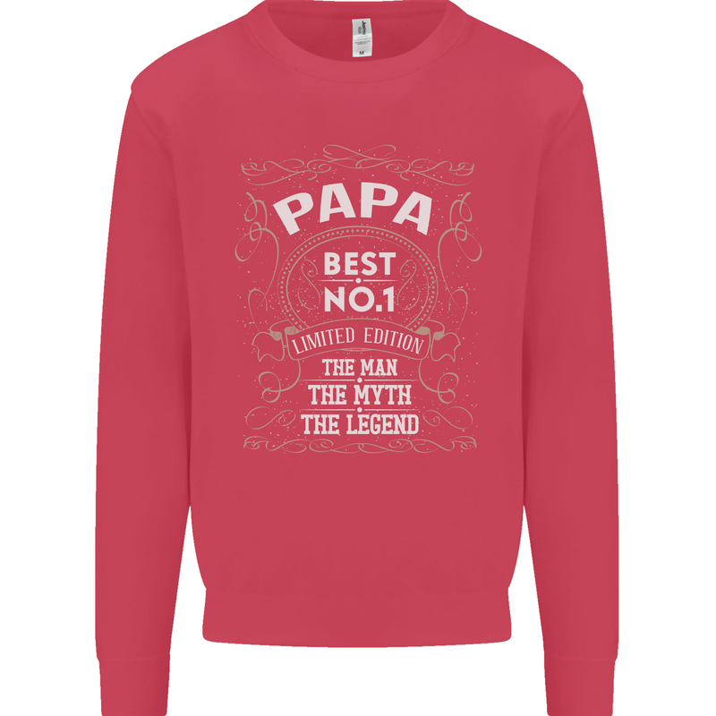 Father's Day No 1 Papa Man Myth Legend Mens Sweatshirt Jumper Heliconia