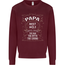 Father's Day No 1 Papa Man Myth Legend Mens Sweatshirt Jumper Maroon