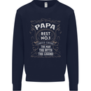 Father's Day No 1 Papa Man Myth Legend Mens Sweatshirt Jumper Navy Blue