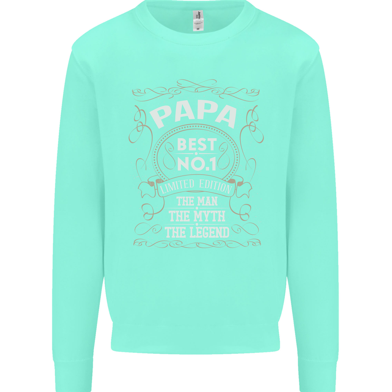Father's Day No 1 Papa Man Myth Legend Mens Sweatshirt Jumper Peppermint