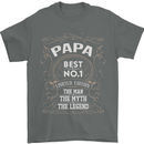 Father's Day No 1 Papa Man Myth Legend Mens T-Shirt Cotton Gildan Charcoal