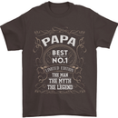 Father's Day No 1 Papa Man Myth Legend Mens T-Shirt Cotton Gildan Dark Chocolate