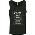 Father's Day No 1 Papa Man Myth Legend Mens Vest Tank Top Black