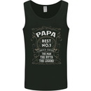 Father's Day No 1 Papa Man Myth Legend Mens Vest Tank Top Black