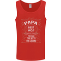 Father's Day No 1 Papa Man Myth Legend Mens Vest Tank Top Red