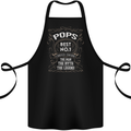 Father's Day No 1 Pops Man Myth Legend Cotton Apron 100% Organic Black