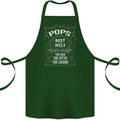 Father's Day No 1 Pops Man Myth Legend Cotton Apron 100% Organic Forest Green
