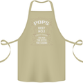 Father's Day No 1 Pops Man Myth Legend Cotton Apron 100% Organic Khaki