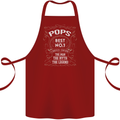 Father's Day No 1 Pops Man Myth Legend Cotton Apron 100% Organic Maroon