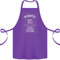 Father's Day No 1 Pops Man Myth Legend Cotton Apron 100% Organic Purple