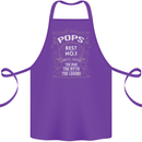 Father's Day No 1 Pops Man Myth Legend Cotton Apron 100% Organic Purple