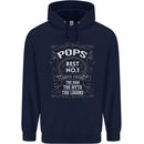 Father's Day No 1 Pops Man Myth Legend Mens 80% Cotton Hoodie Navy Blue