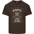 Father's Day No 1 Pops Man Myth Legend Mens Cotton T-Shirt Tee Top Dark Chocolate