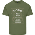 Father's Day No 1 Pops Man Myth Legend Mens Cotton T-Shirt Tee Top Military Green