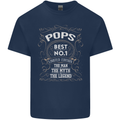 Father's Day No 1 Pops Man Myth Legend Mens Cotton T-Shirt Tee Top Navy Blue