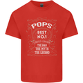 Father's Day No 1 Pops Man Myth Legend Mens Cotton T-Shirt Tee Top Red
