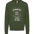 Father's Day No 1 Pops Man Myth Legend Mens Sweatshirt Jumper Forest Green