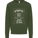 Father's Day No 1 Pops Man Myth Legend Mens Sweatshirt Jumper Forest Green