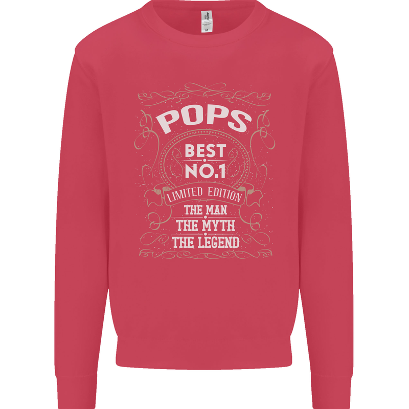 Father's Day No 1 Pops Man Myth Legend Mens Sweatshirt Jumper Heliconia