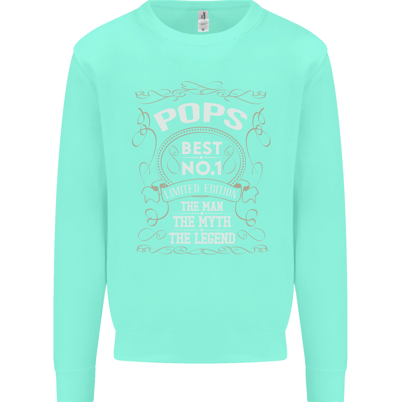 Father's Day No 1 Pops Man Myth Legend Mens Sweatshirt Jumper Peppermint