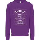 Father's Day No 1 Pops Man Myth Legend Mens Sweatshirt Jumper Purple