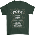 Father's Day No 1 Pops Man Myth Legend Mens T-Shirt Cotton Gildan Forest Green