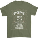 Father's Day No 1 Pops Man Myth Legend Mens T-Shirt Cotton Gildan Military Green