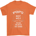 Father's Day No 1 Pops Man Myth Legend Mens T-Shirt Cotton Gildan Orange