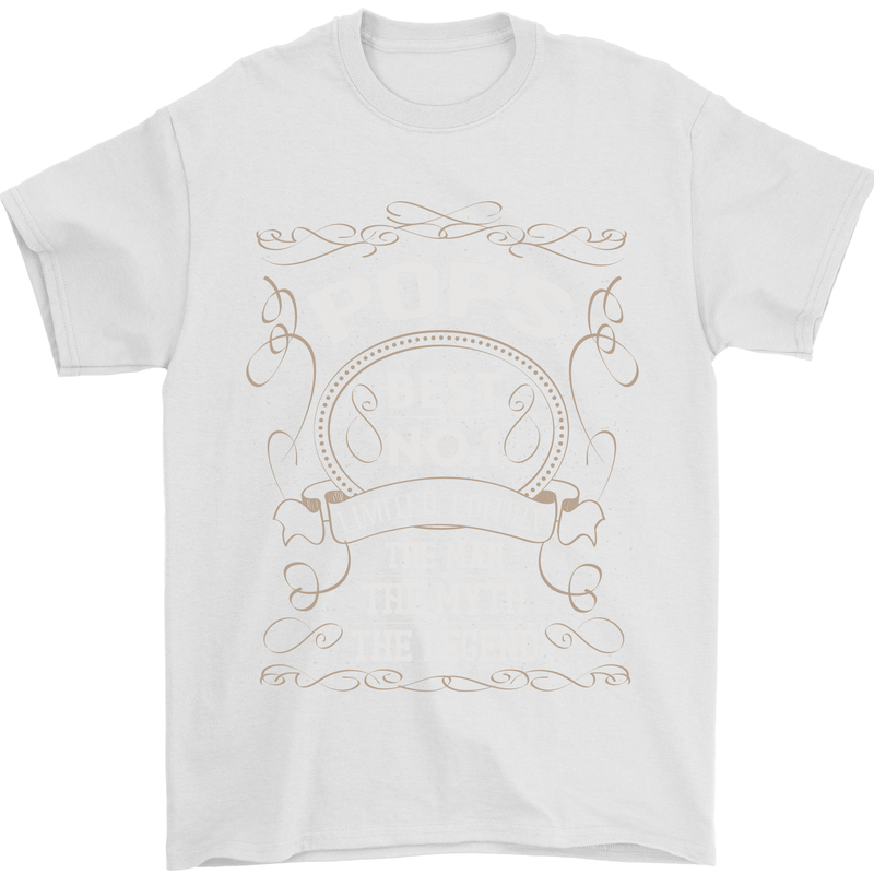 Father's Day No 1 Pops Man Myth Legend Mens T-Shirt Cotton Gildan White