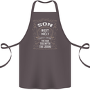 Father's Day No 1 Son Man Myth Legend Funny Cotton Apron 100% Organic Dark Grey